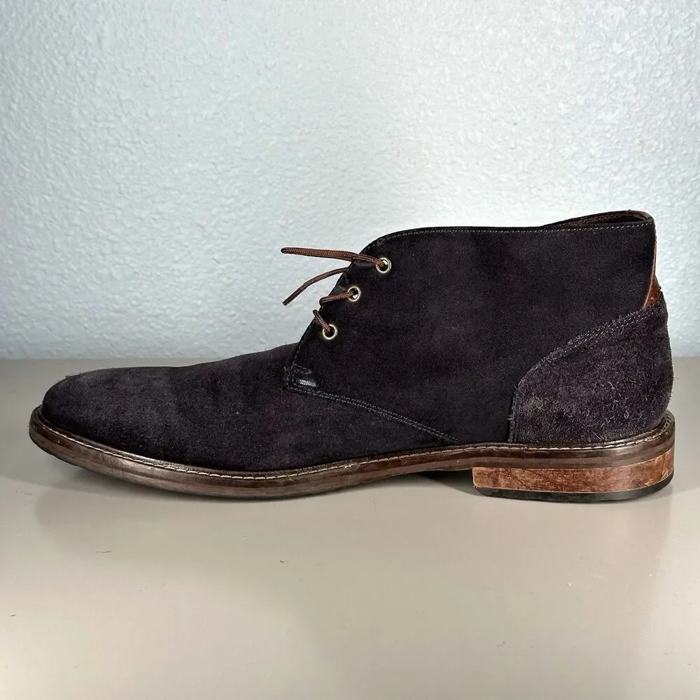 Johnston & Murphy Mens Chukka Boots Size 10M Blue Suede Lace Up J Murphy